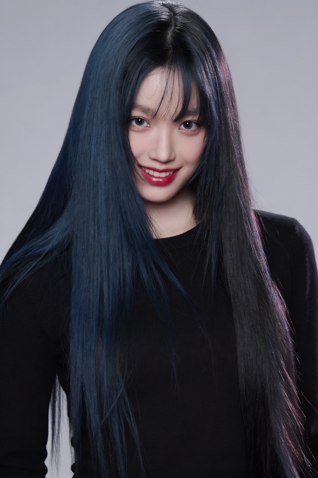 NOA, Gache’s AI virtual idol — confident smile, long glossy hair (computer-generated character)