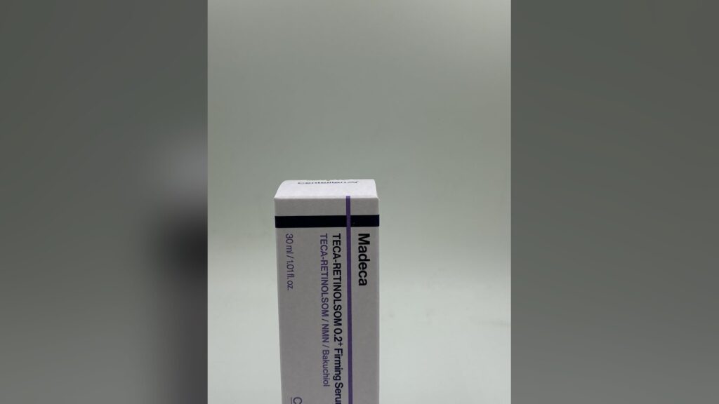 Centellian24 Madeca TECA-Retinolsom 0.2+ Firming Serum box with NMN and bakuchiol listed
