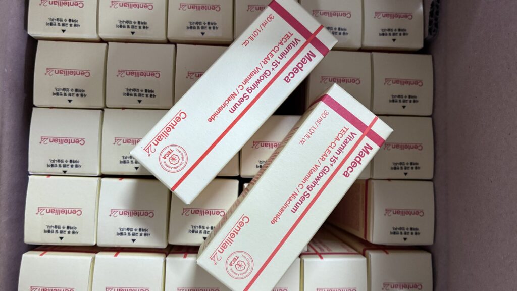 Master carton of Centellian24 Madeca Vitamin 15+ Glowing Serum unit boxes