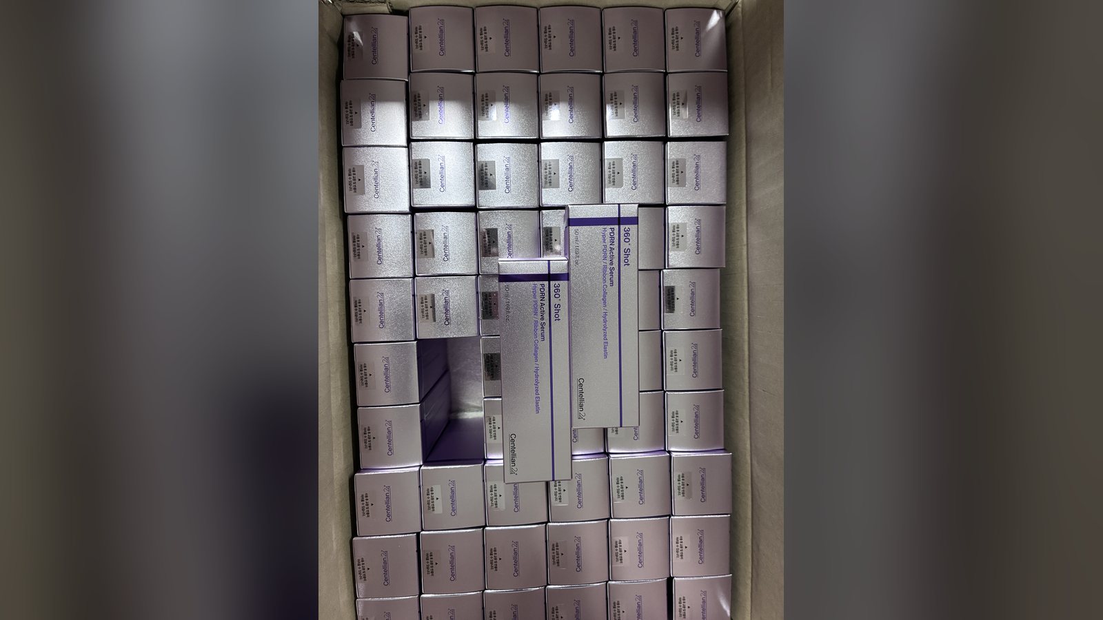 Master carton of Centellian24 360 Shot PDRN Active Serum unit boxes